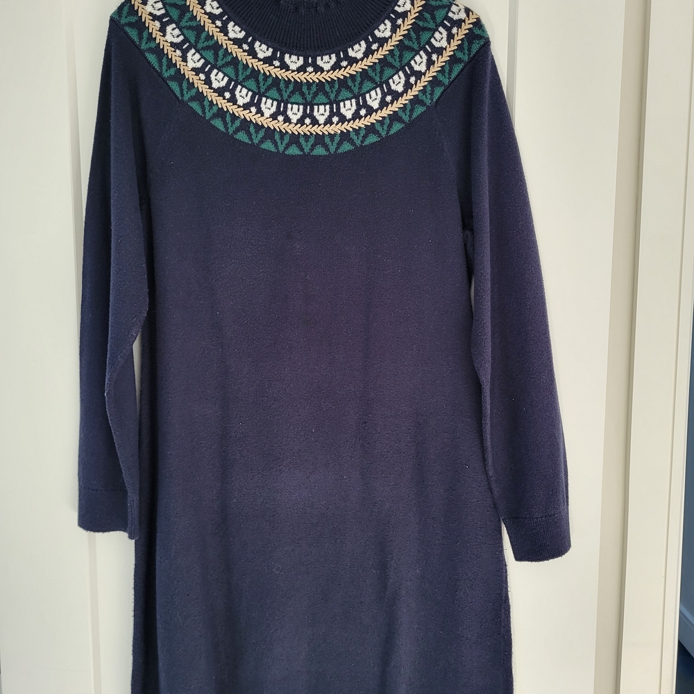 Talbots Navy and Green Knit Sweater